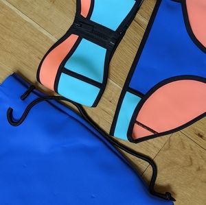 Triangl strapless neoprene neon bikini